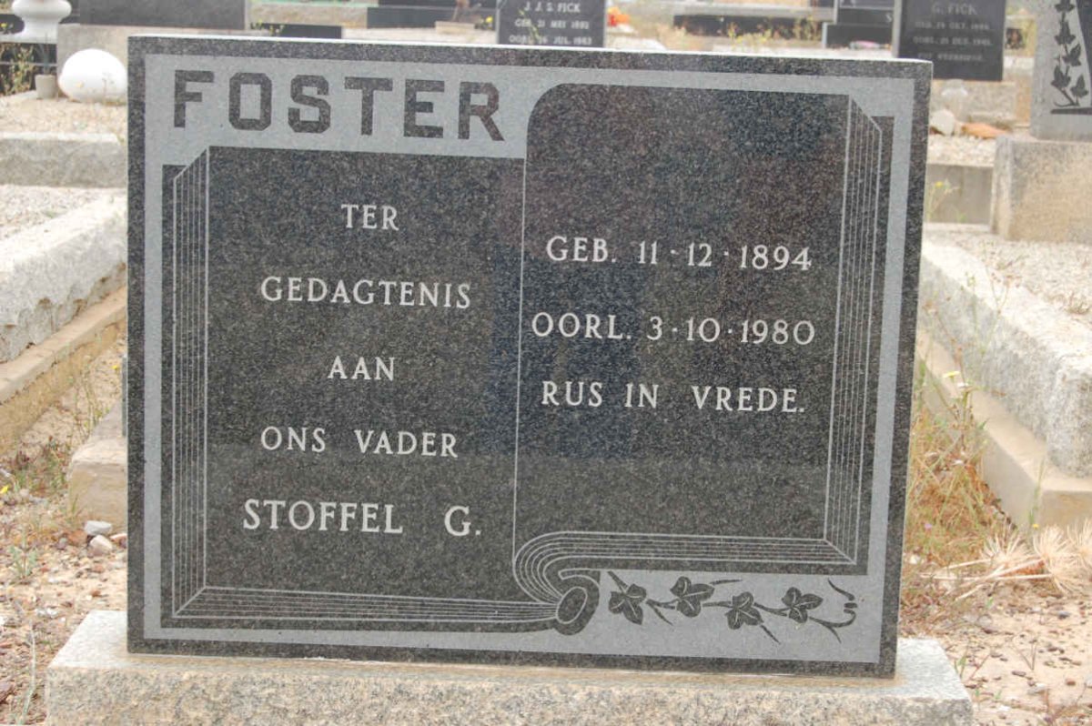 FOSTER Stoffel G. 1894-1980