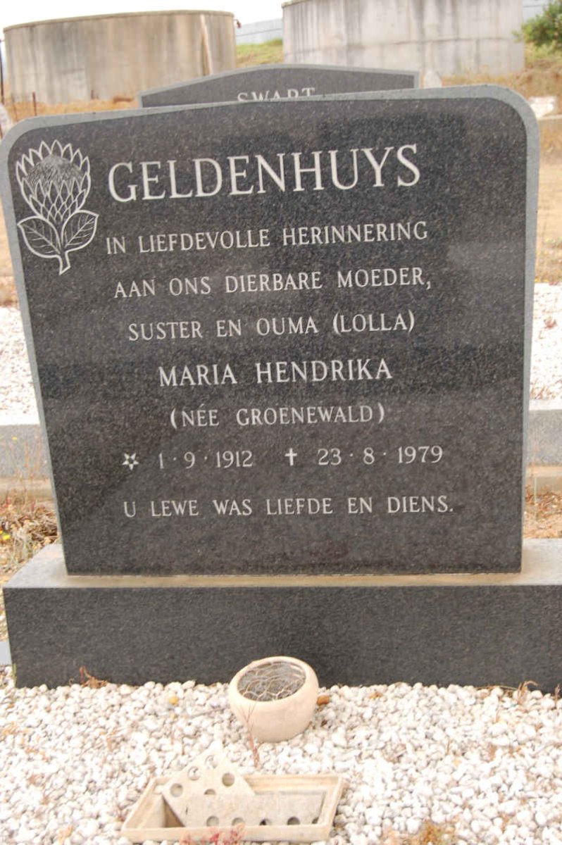 GELDENHUYS Maria Hendrika nee GROENEWALD 1912-1979