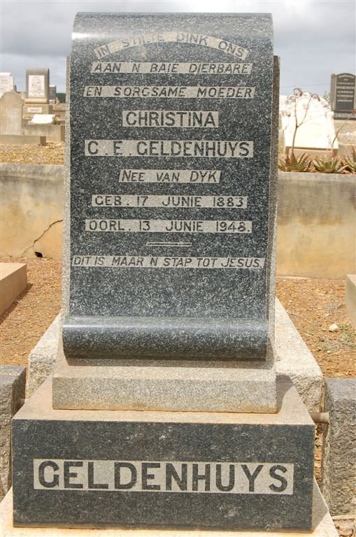 GELDENHUYS Christina C.E. nee VAN DYK 1883-1948