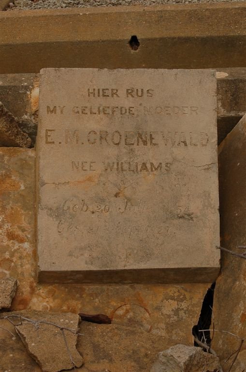 GROENEWALD E.M. nee WILLIAMS 1854-1927