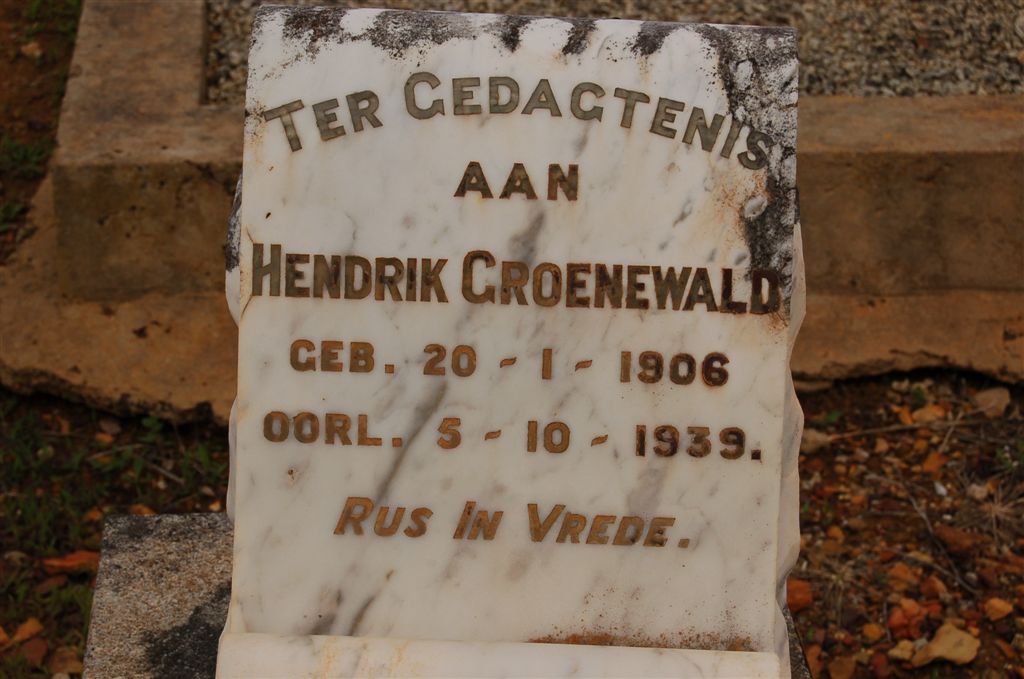 GROENEWALD Hendrik 1906-1939
