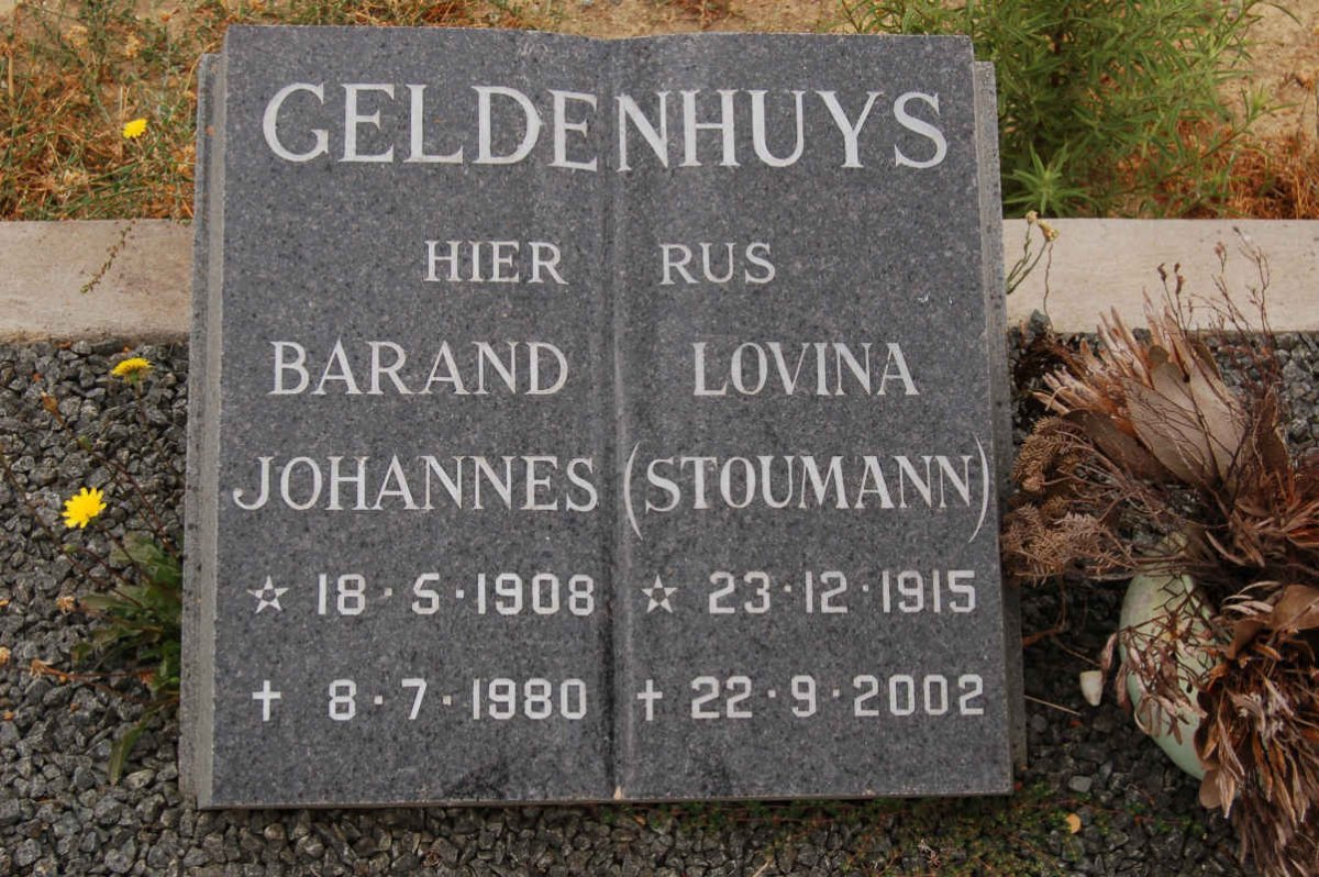GELDENHUYS Barend Johannes 1908-1980 &amp; Lovina STOUMANN 1915-2002