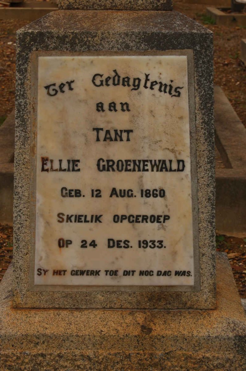 GROENEWALD Ellie 1860-1933
