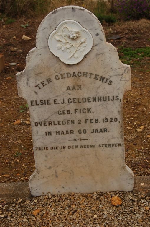 GELDENHUIJS Elsie E.J. nee FICK -1920
