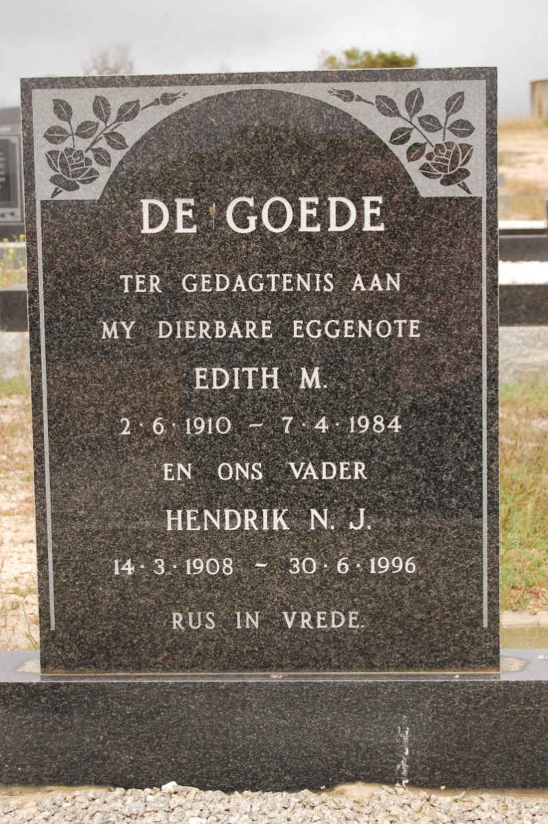 GOEDE Hendrik N.J., de 1908-1996 &amp; Edith M. 1910-1984