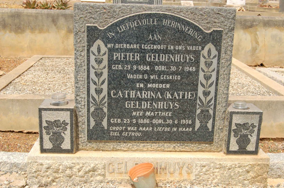 GELDENHUYS Pieter 1884-1948 &amp; Catharina MATTHEE 1886-1958