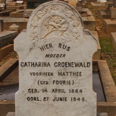 GROENEWALD Catharina voorheen MATTHEE nee FOURIE 1864-1945