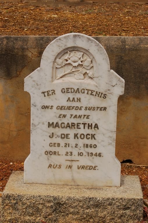 KOCK Magaretha J., de 1860-1946