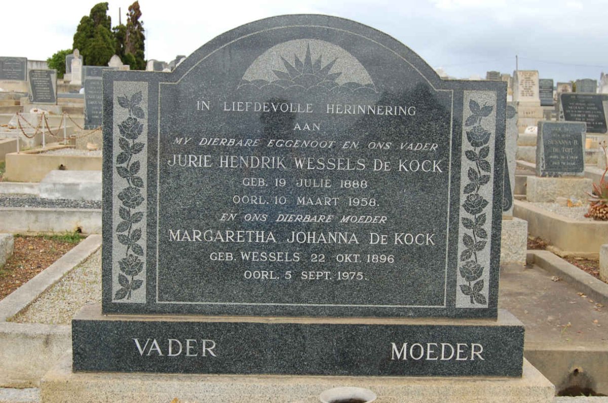 KOCK Jurie Hendrik Wessels, de 1888-1958 &amp; Margaretha Johanna WESSELS 1896-1975