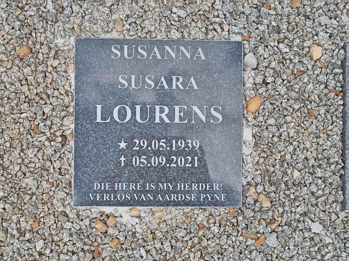 LOURENS Susanna Susara 1939-2021