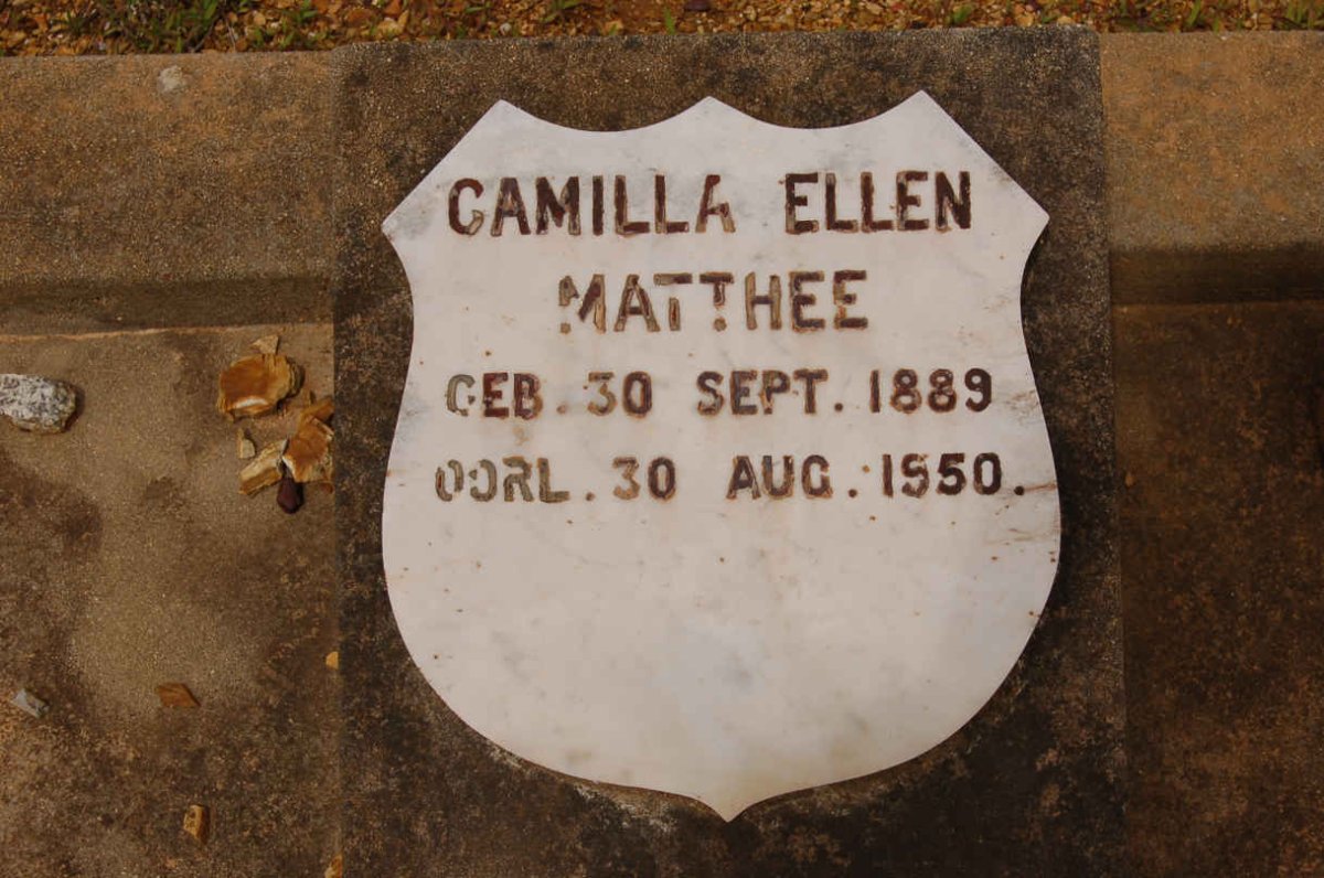 MATTHEE Camilla Ellen 1889-1950