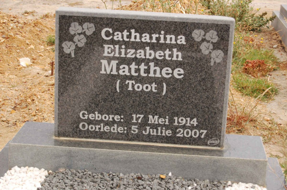 MATTHEE Catharina Elizabeth 1914-2007