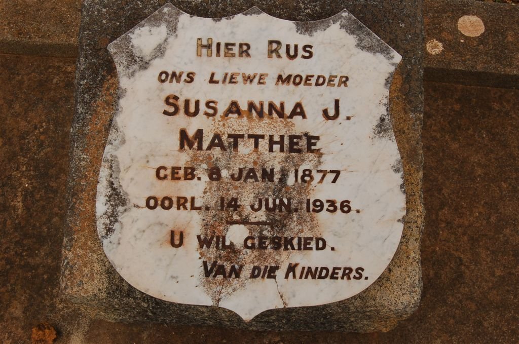 MATTHEE Susanna J. 1877-1936