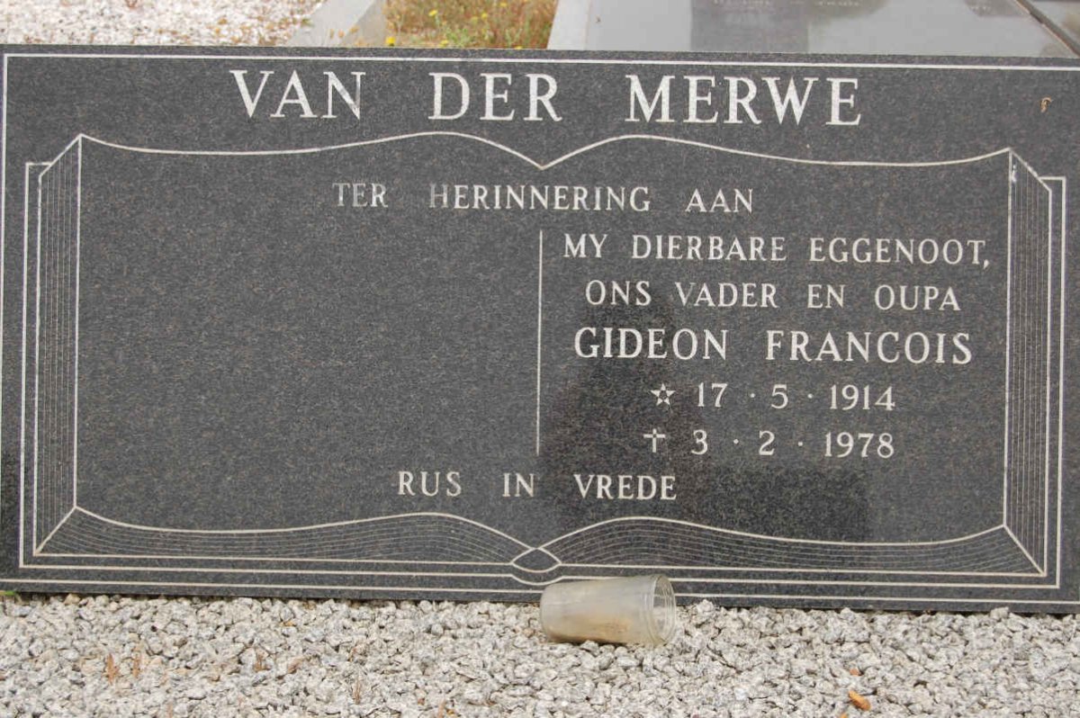 MERWE Gideon Francois, van der 1914-1978