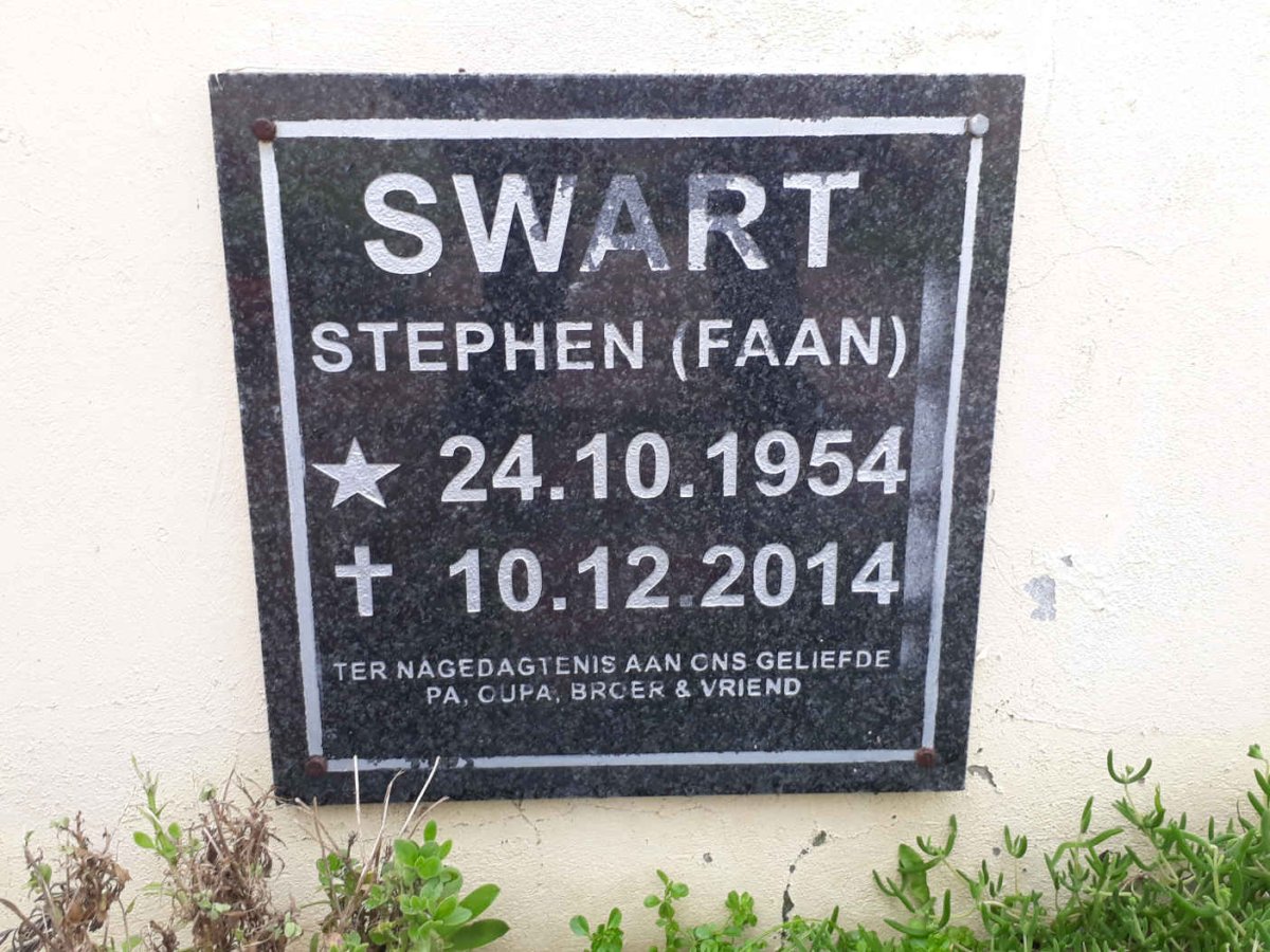 SWART Stephen 1954-2014
