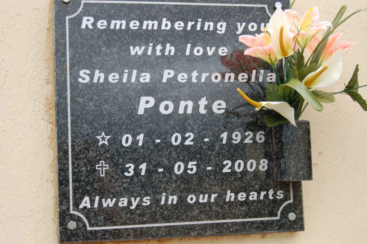 PONTE Sheila Petronella 1926-2008