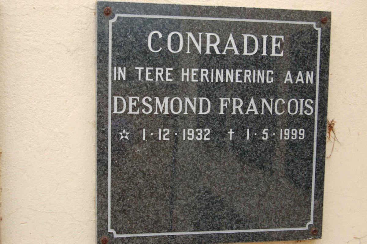 CONRADIE Desmond Francois 1932-1999