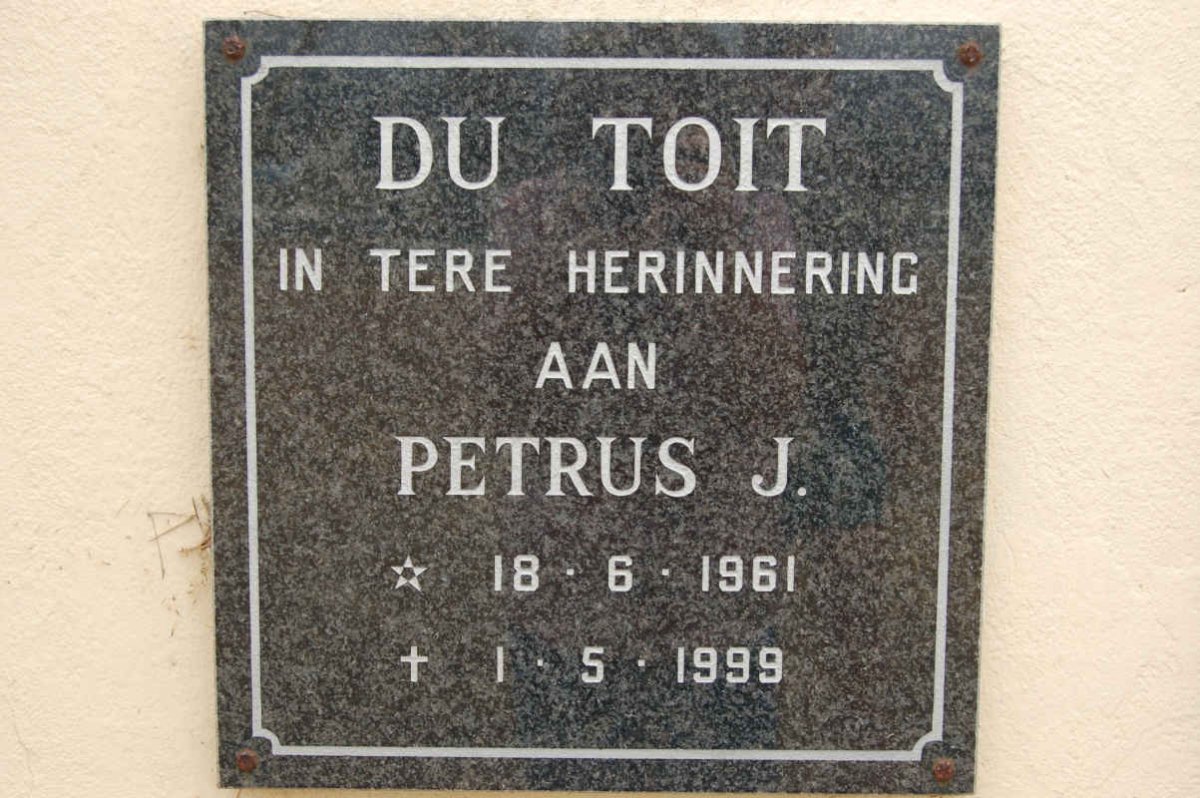 TOIT Petrus J., du 1961-1999