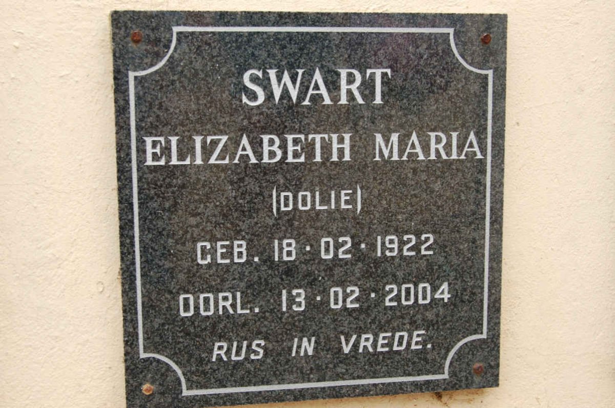 SWART Elizabeth Maria 1922-2004