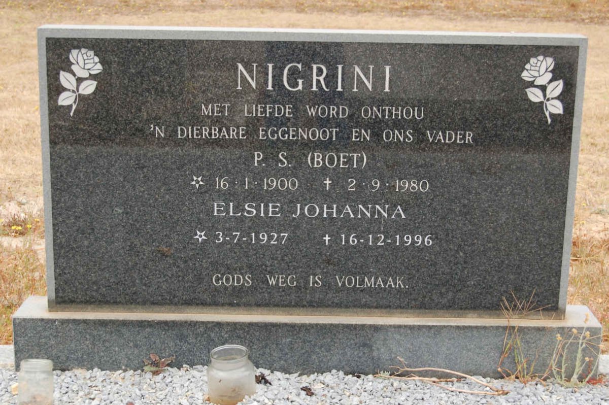 NIGRINI P.S. 190-1980 &amp; Elsie Johanna 1927-1996
