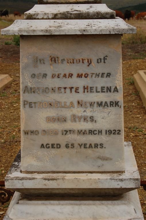 NEWMARK Antionette Helena Petronella nee RYKS -1922