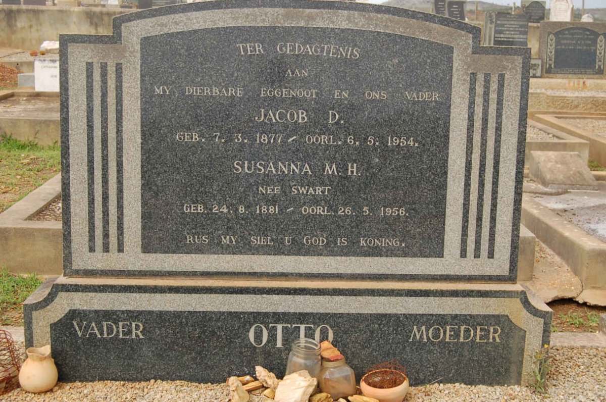 OTTO Jacob D. 1877-1954 &amp; Susanna M.H. SWART 1881-1956