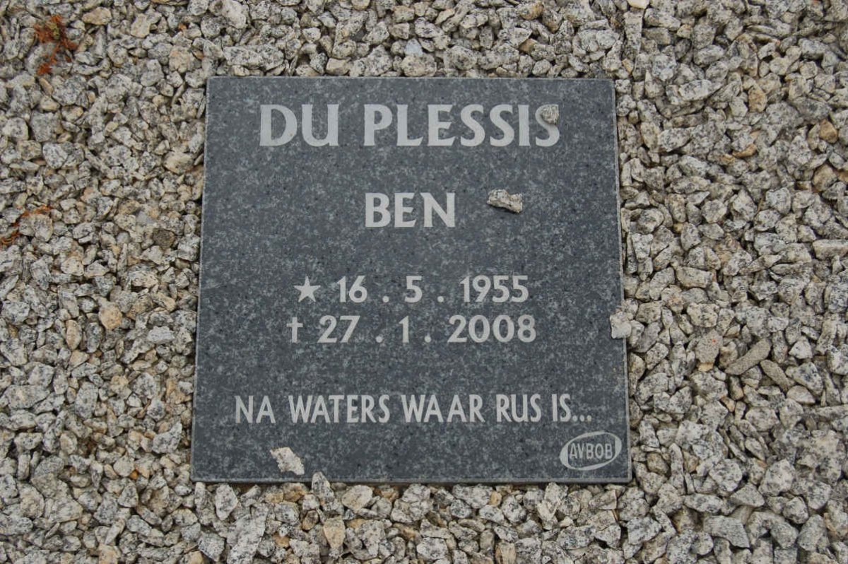PLESSIS Ben, du 1955-2008