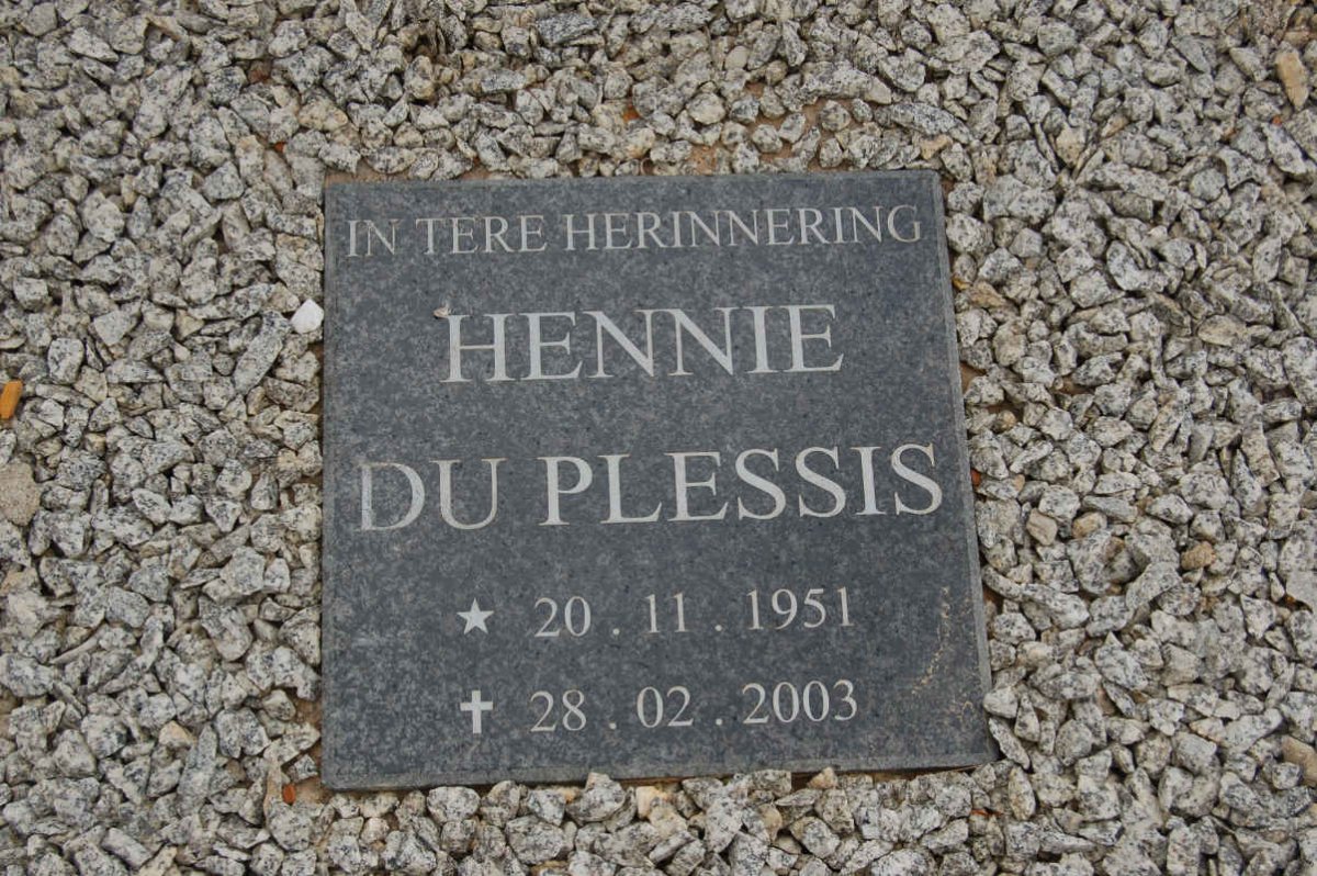 PLESSIS Hennie, du 1951-2003