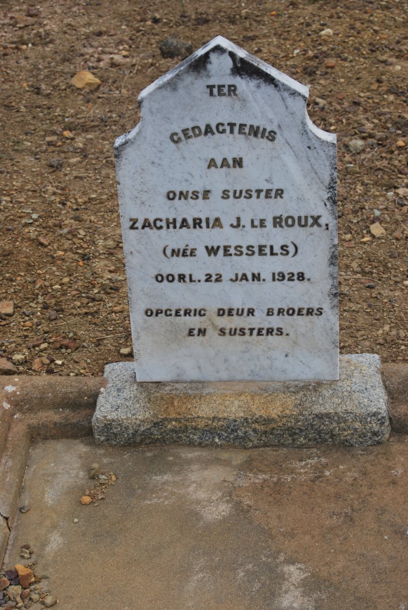 ROUX Zacharia J., le nee WESSELS -1928