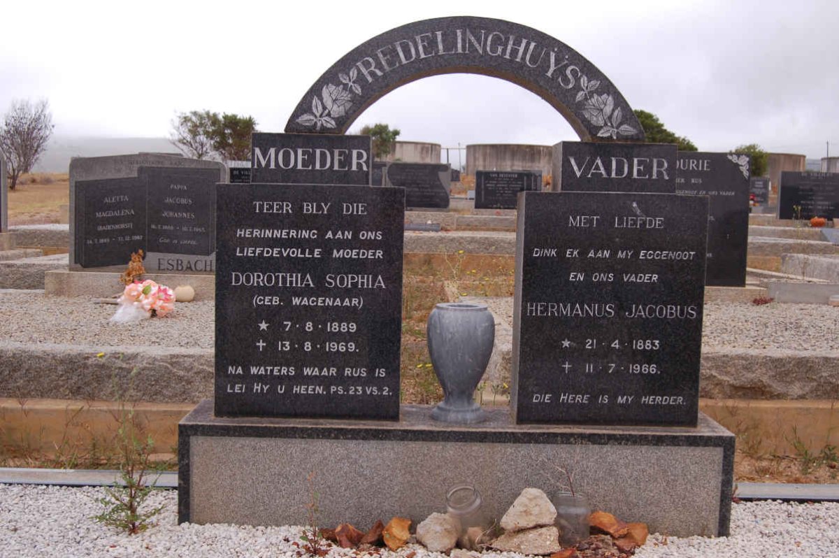 REDELINGHUYS Hermanus Jacobus 1883-1966 &amp; Dorothia Sophia WAGENAAR 1889-1969