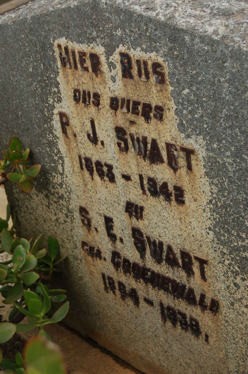 SWART P.J. 1863-1942 &amp; S.E. GROENEWALD 1864-1938