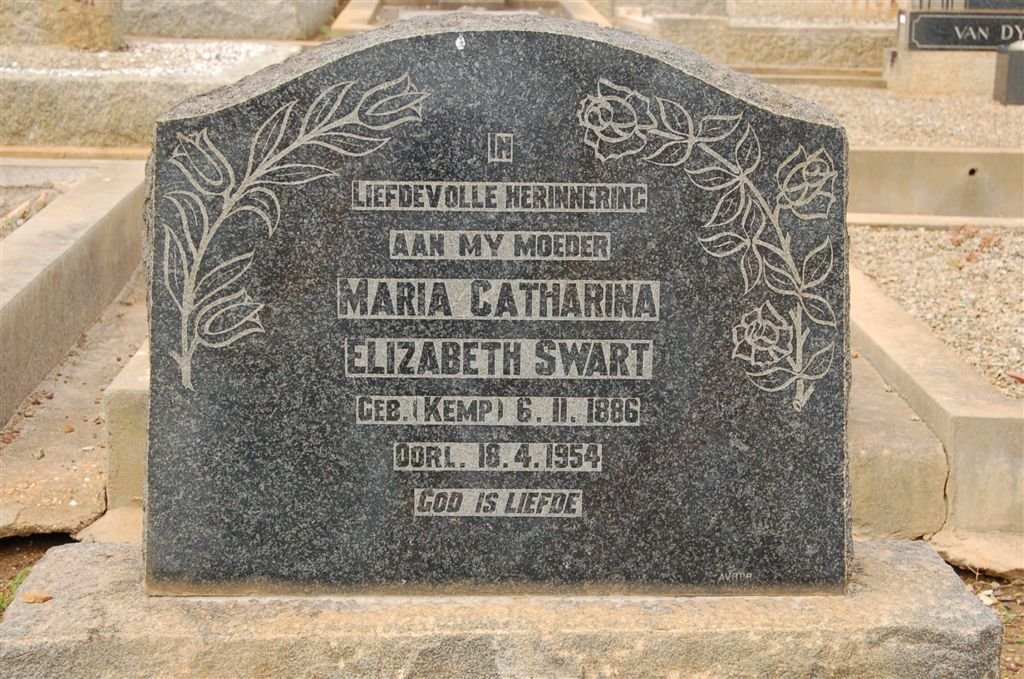 SWART Maria Catharina Elizabeth nee KEMP 1886-1954