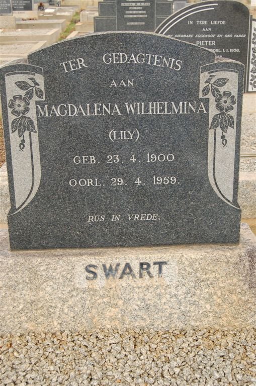 SWART Magdalena Wilhelmina 1900-1959