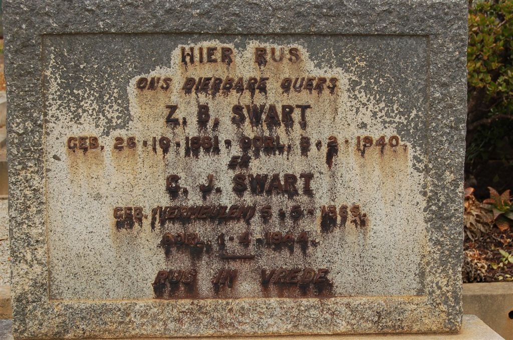 SWART Z.B. 1861-1940 &amp; C.J. VERMEULEN 1865-1944