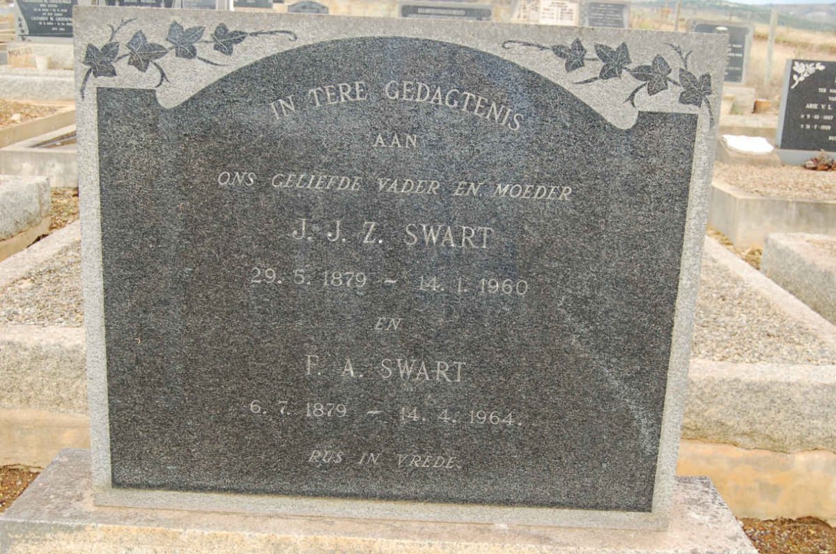 SWART J.J.Z. 1879-1960 &amp; P.A. 1879-1964