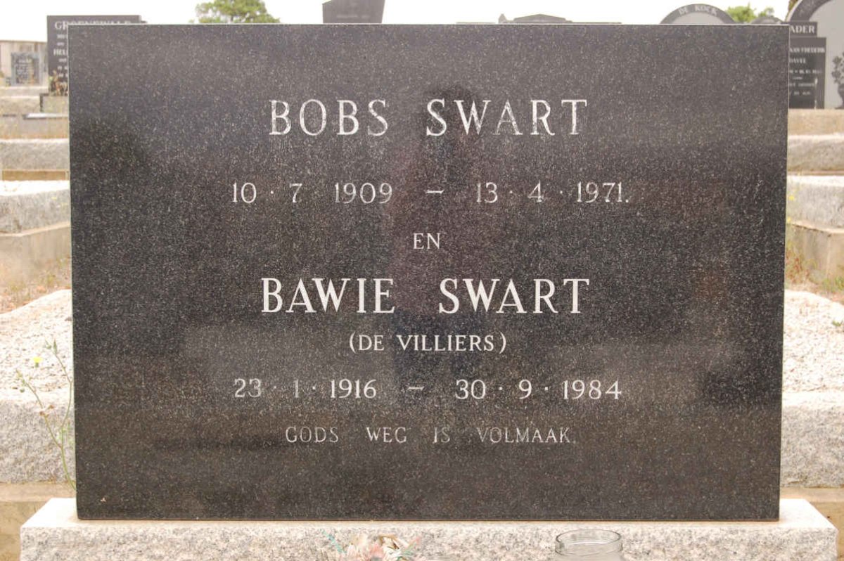 SWART Bobs 1909-1971 &amp; Bawie DE VILLIERS 1916-1984