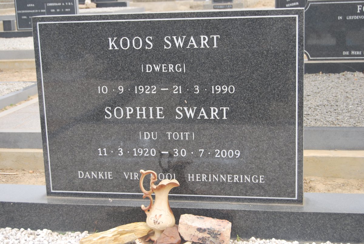 SWART Koos 1922-1990 &amp; Sophie DU TOIT 1920-2009