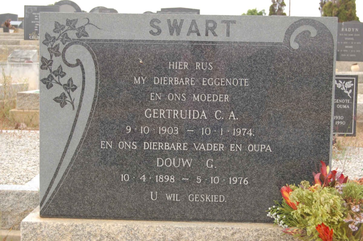 SWART Douw G. 1898-1976 &amp; Gertruida C.A. 1903-1974