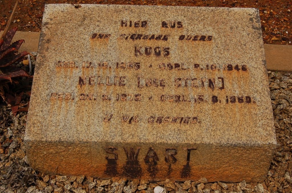 SWART Koos 1865-1946 &amp; Nellie STEYN 1879-1960