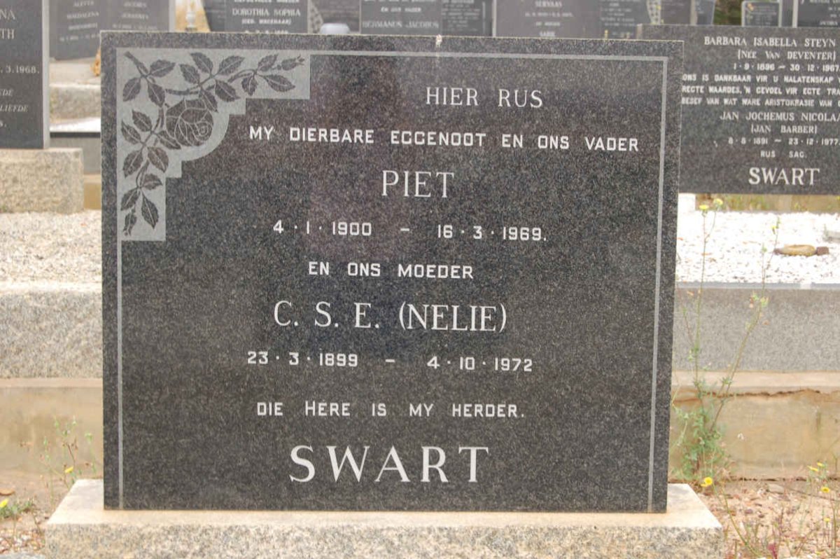 SWART Piet 1900-1969 &amp; C.S.E. 1899-1972