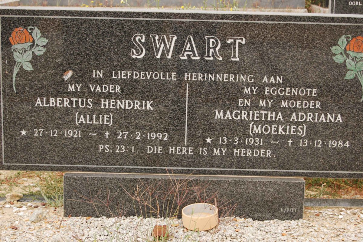 SWART Albertus Hendrik 1921-1992 &amp; Magrietha Adriana 1931-1984