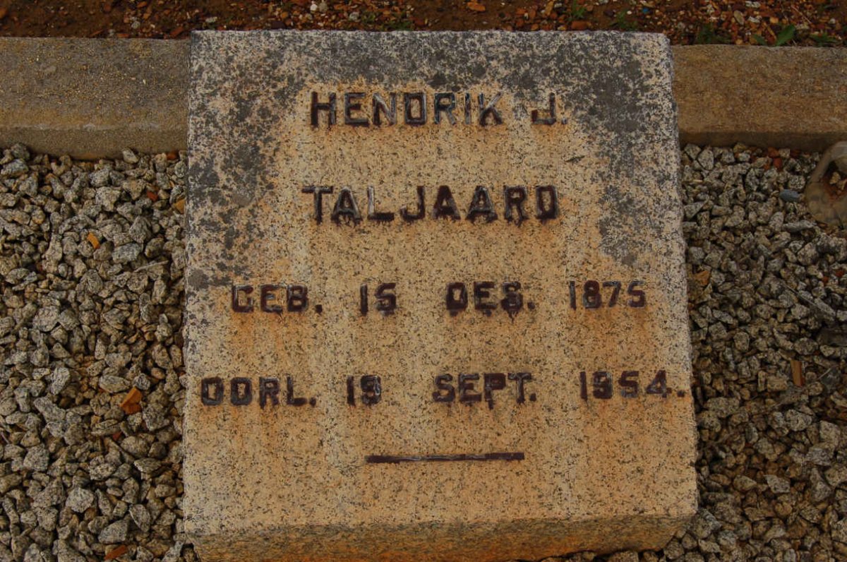 TALJAARD Hendrik J. 1875-1954