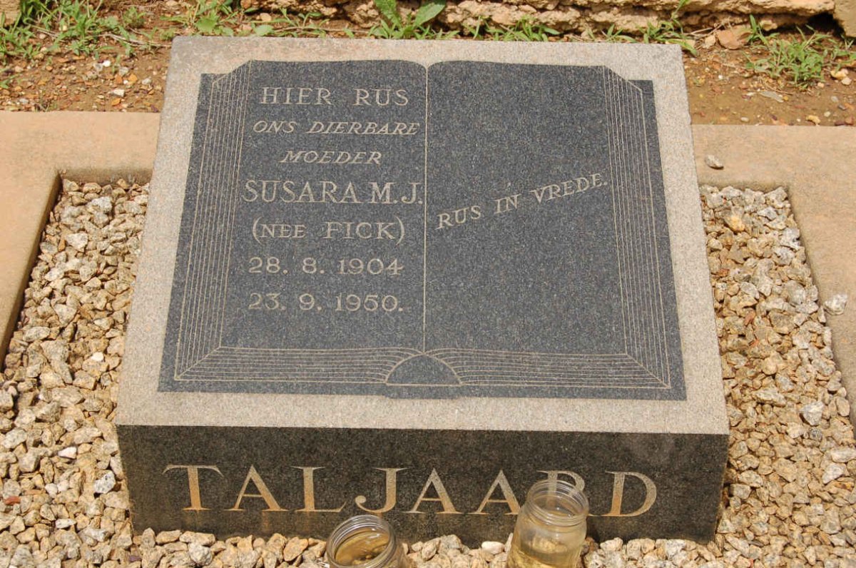 TALJAARD Susara M.J. nee FICK 1904-1950