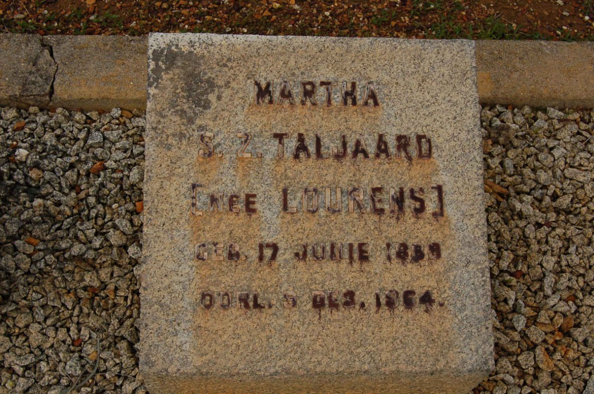 TALJAARD Martha S.Z. nee LOURENS 1889-1964