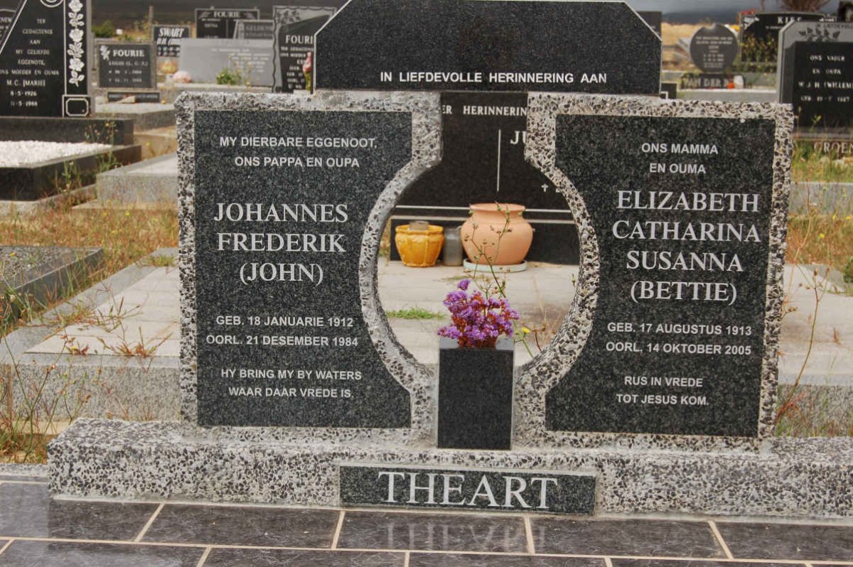 THEART Johannes Frederik 1912-1984 &amp; Elizabeth Catharina Susanna 1913-2005