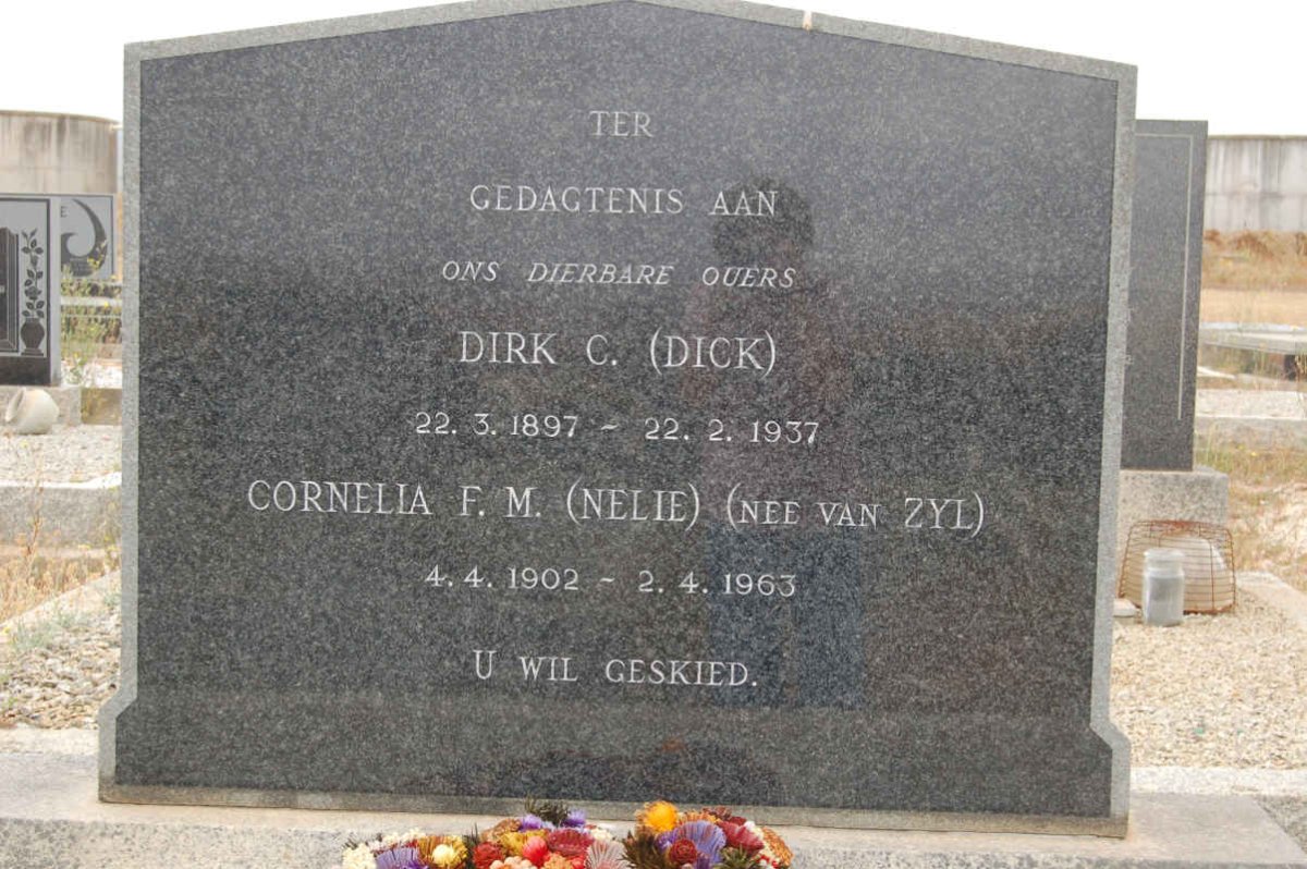 TOIT Dirk C., du 1897-1937 &amp; Cornelia F.M. VAN ZYL 1902-1963