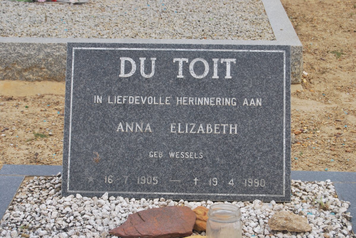 TOIT Anna Elizabeth, du  nee WESSELS 1905-1990