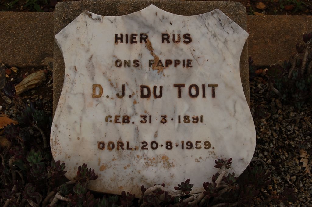 TOIT D.J., du 1891-1959
