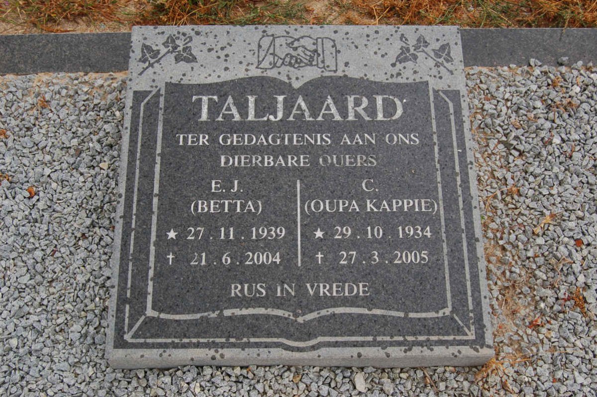 TALJAARD C. 1934-2005 &amp; E.J. 1939-2004
