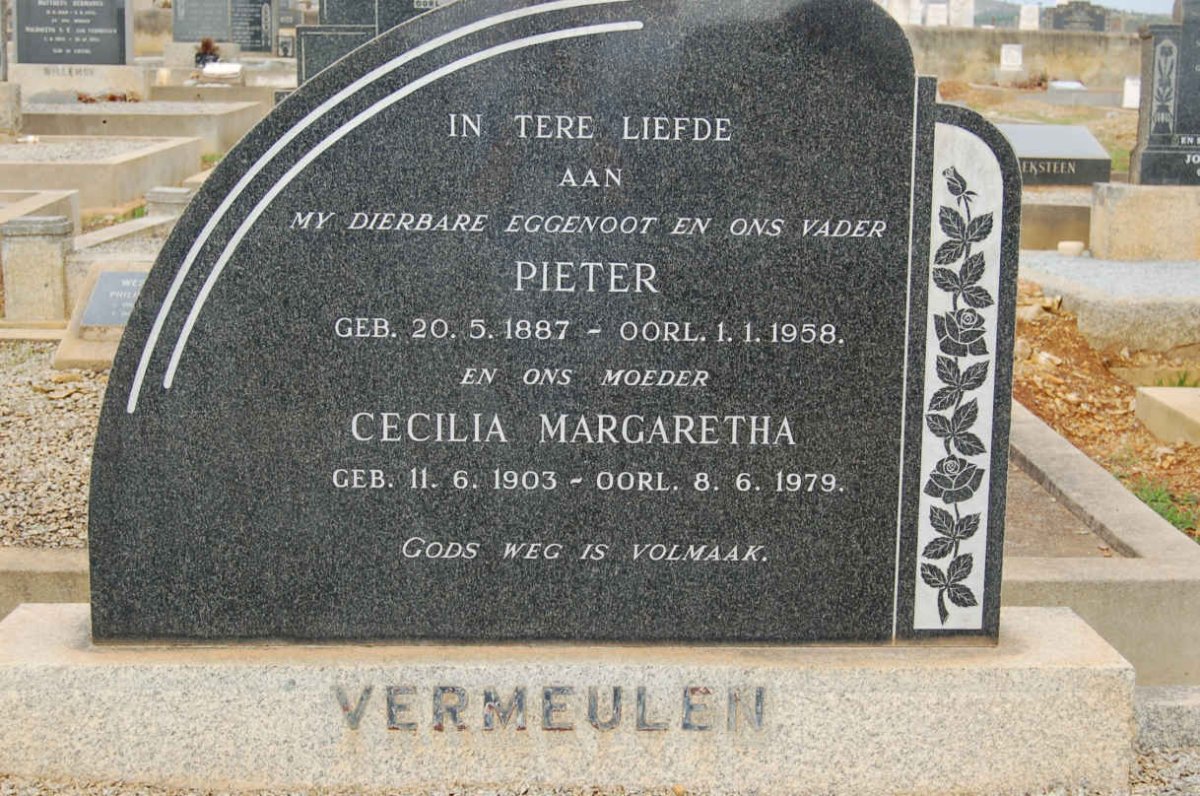 VERMEULEN Pieter 1887-1958 &amp; Cecilia Margaretha 1903-1979